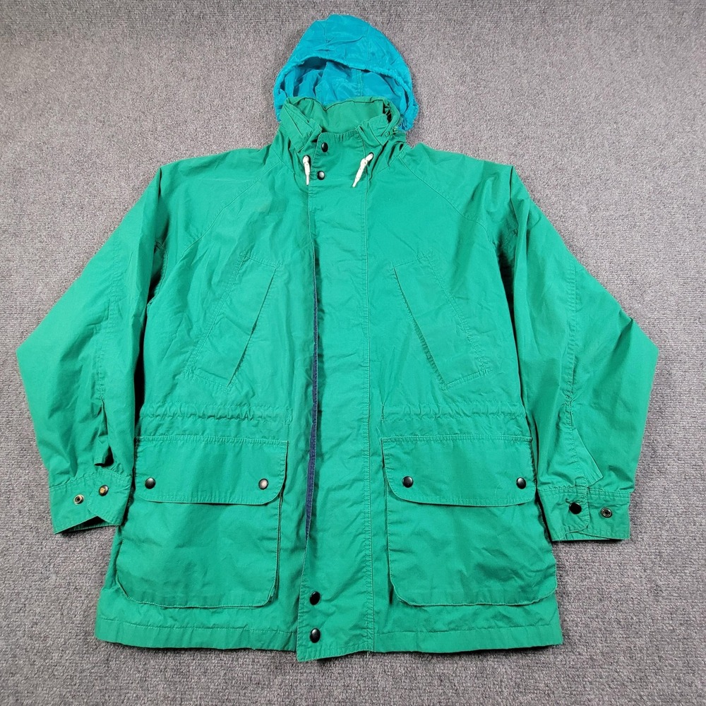 Vintage OshKosh B'Gosh Jacket Mens Large Green‎ Hooded Parka Nylon Lined 90s